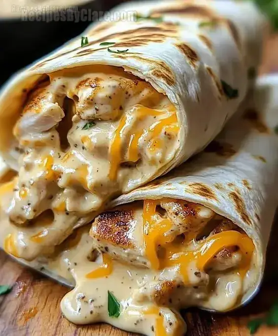 Easy Cheesy Garlic Chicken Wraps Recipe