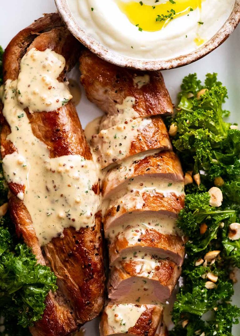 Easy Best-Ever Pork Tenderloin with Dijon Cream Sauce Recipe
