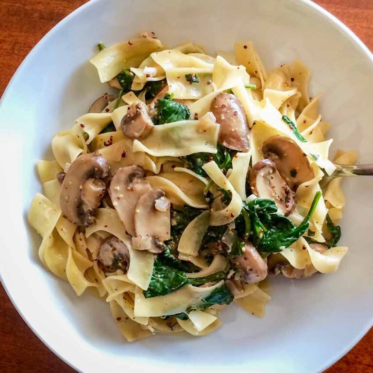 Homemade Spinach Mushroom Pasta Recipe